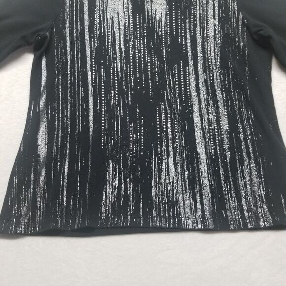 Chicos Zenergy 2 US L Black Silver Jeweled Metallic Edgy Whimsigoth Witchy - Picture 3 of 9